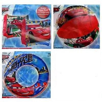 Disney The Cars McQueen The Cars 20" Beach Ball,Swim Ring, and Arm Floats-New!