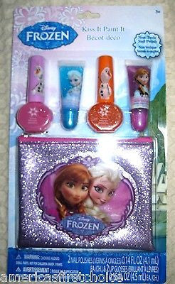 Disney Frozen Anna,Elsa, & Olfa Kiss It Paint It Nail Polish + Lip Balm Play Set