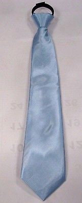 Kid's Teen's Powder Baby Blue Adjustable 14" Pre-tied Perfect Knot Necktie-New!