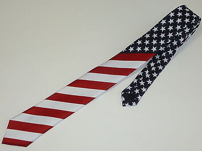 US Patriotic American Flag Red,White,Blue Unisex Men's Tie Necktie 57"Lx 2"W-VR2