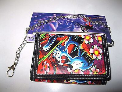 Skull Skeleton and Flowers Wallet Unisex Men's 4.5" x 3" W-New in Package!