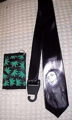 Unisex Men's Marijuana Weed Leaves Leaf Wallet & Bob Marley Tie-New in Package!