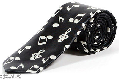 Multi Color Musical Symbols & Notes Unisex Men's Tie Necktie 56" Lx 2 " Wide-V2