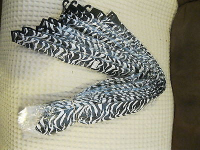 Lot of 10 Black White Zebra Print Unisex Men's Tie Necktie 57" Lx 3" W-NewPkg!