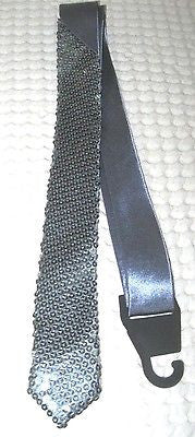 Unisex Goth Men's Silver Sparkle Sequin Wedding Fashion Neck tie 56"L x 2"W-New2