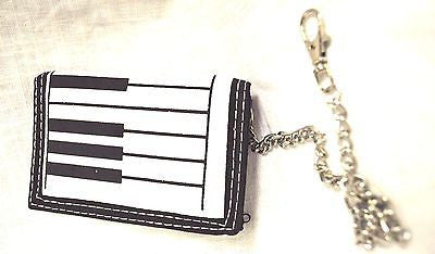 BLACK PIANO KEYBOARD PIANO KEYS Wallet Unisex Men's 4.5" x 3" W-New in Package!