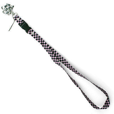 Black and White Checkered Design 15" lanyard for ID Holder + Mobile Devices-New!