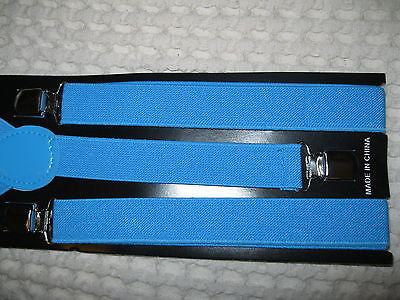 Unisex Adult Kid Men's Light Blue Adjustable Y-Style Back Adjustable suspenders