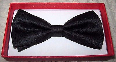 Kids Boys Girls Children Solid Black Adjustable Bow Tie-Children's Black-New!