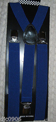 Unisex Royal Blue Y-Style Back Adjustable suspenders-New in Package!