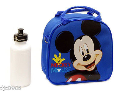 Walt Disney Mickey Mouse Blue Lunch Bag with Water Bottle & Strap-New withTags!