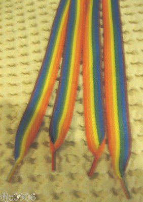 Premium Rainbow Blue Green Red  Orange Red Rockabilly Punk Shoe laces Shoelaces