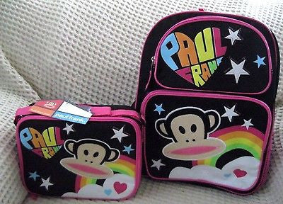 Paul Frank Monkey 16" Adjustable Strap Backpack and matching Lunchbox-Brand New!