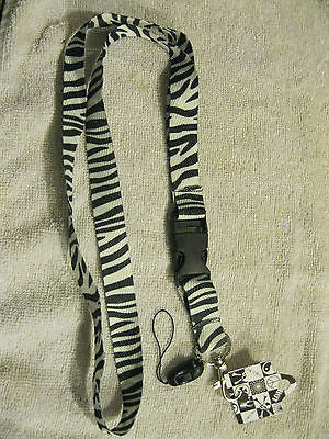 Unisex Black White Zebra Print Suspenders,Lanyard&matching Bowtie Bow Tie-New!