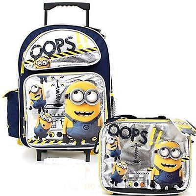 Despicable Me Minions 2 Jerry Stuart School 16" Rolling Backpack & Lunch Box