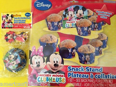 DISNEY MICKEY MOUSE+MINNIE MOUSE SNACK STAND & CUPCAKE COMBO PACK PARTY FAVORS