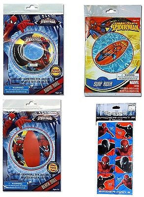Spider-Man Spiderman 20" Inflatable Beach Ball,Swim Ring,Surf Rider+Stickers-New