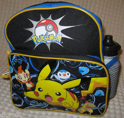 Kid Pokemon Pikachu&Friends School 10" Backpack Book Bag Water Bottle Unisex-New