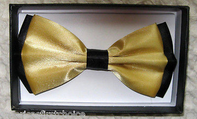 BRIGHT PURPLE WITH BLACK END TIPS ADJUSTABLE TUXEDO BOW TIE-NEW GIFT BOX!