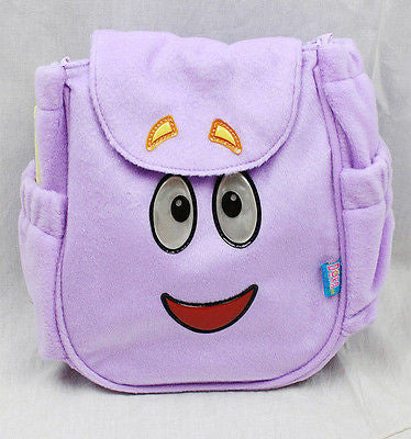 Nickelodeon Purple Dora The Explorer Mr. Face 10"-12" Plush Backpack Tote-NEW