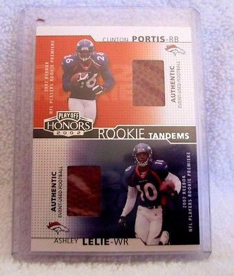 Clinton Portis/Lelie RC 2002 Playoff Honors Rookie Tandems Ball Card-Broncos RB