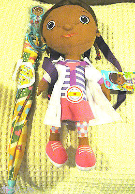 Walt Disney Doc Mcstuffins Plush Doll Backpack Bag Tote 15" w/ Yellow Umbrella!