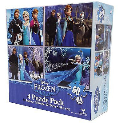 Frozen 4 Puzzles Lot, 60 Pieces, (4-Pack) Elsa,Anna,Olaf,Sven,Etc by Frozen