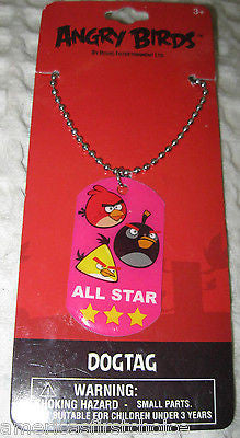 Rovio Kids  Angry Birds All Star Dog Tag Necklace Birthday PARTY FAVORS-NEW