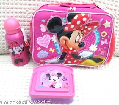 Disney Minnie Mouse Lunch box, Water Bottle, and Sandwich Case-Brand New w/ Tag!