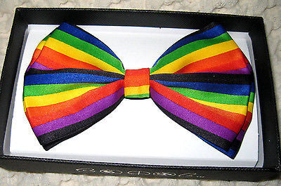 Rainbow Swirl Unisex Adjustable Bow tie,Rainbow Suspenders & Lanyard Combo-New