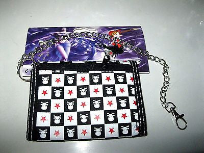 Skulls&Crossbones Checkered and Stars Wallet Unisex Men's 4.5" x 3" W-New!