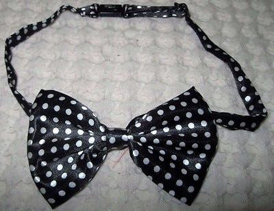 Kids Boys Girls Children Blue with White Polka Dots Adjustable Bow Tie-New!VER2