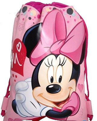 MICKEY MOUSE BLUE MINNIE MOUSE PINK DRAWSTRING BAG BACKPACK TRAVEL STRING POUCH