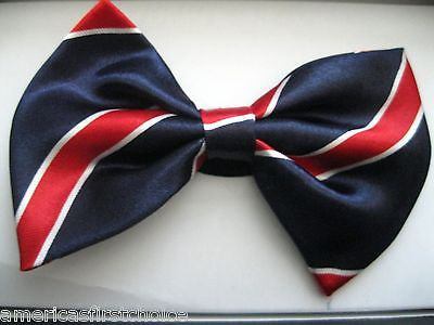 Kids UK Blue Red Strips Boys Girls Adjustable Bow Tie&Blue Y-Back suspenders-New