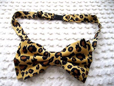 BROWN TAN LEOPARD PRINT ADJUSTABLE BOW TIE/LEOPARD PRINT BOW TIE-NEW! VERSION2