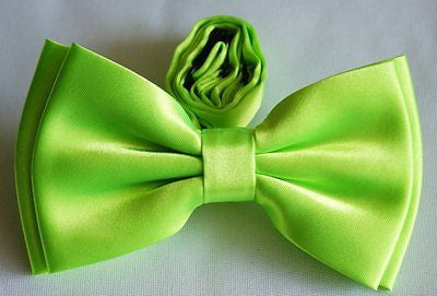 SOLID NEON GREEN ADJUSTABLE BOWTIE BOW TIE-NEW GIFT BOX!NEON GREEN BOW TIE