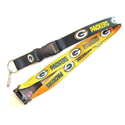 Packers 2 Tone Reversible Licensed NFL Keychain/ID Holder Detachable Lanyard-New