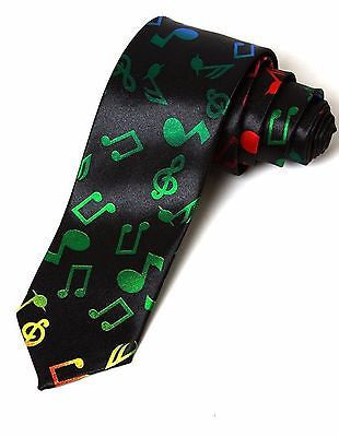 Multi Color Musical Symbols&Notes Unisex Men's Tie Necktie 56" Lx1 1/2 " Wide