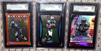 Jonathan Stewart RC 2008 Topps Chrome Rookie Refractor RC Graded BCCG10-Panthers