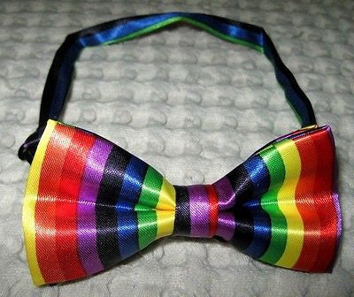 Kids Boys Girls Rainbow Stripes Bow Tie-Rainbow Lines Adjustable Bow Tie-New!