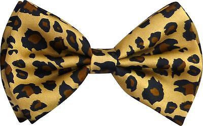 Leopard Print Adjustable Bow tie,Necktie,Wide 1" Leopard Suspenders, & Lanyard