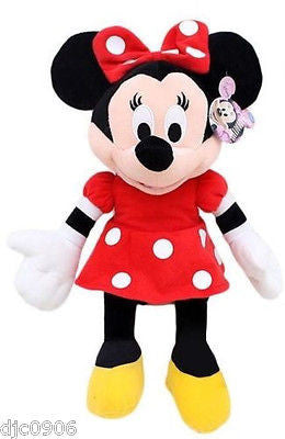 DISNEY 17" MICKEY MOUSE & MINNIE MOUSE RED COMBO PLUSH TOY-LICENSED STUFFED TOY