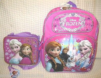 Disney Frozen Anna,Elsa, and Olaf Sisters Stick Together 16" Rolling Backpack