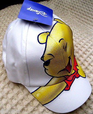 Disney Winnie the Pooh Embroidery Boys Girls White Baseball Cap-New with Tags!