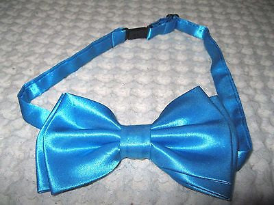 SOLID BRIGHT FRENCH BLUE ADJUSTABLE TUXEDO BOW TIE-NEW GIFT BOX!BLUE BOW TIE