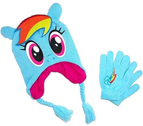 My Little Pony Rainbow Laplander Beanie Hat and Finger Gloves-Brand New!