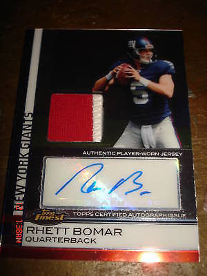 Rhett Bomar 2-Color Auto Patch #ed 81/309-2009 Topps Finest QB Autograph RC