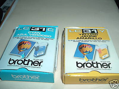 GENUINE BROTHER YELLOW 31Y/LC31Y AND CYAN C31/LC31C