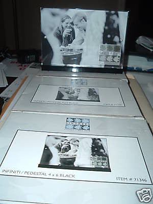 INFINITI SET OF THREE 4X6 PEDESTAL BLACK PICTURE FRAMES-NEW!NIB!
