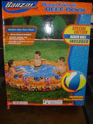 Banzai Ocean Friends Reef Pool-Inflatable Kiddie Pool-Brand New in Factory Box!